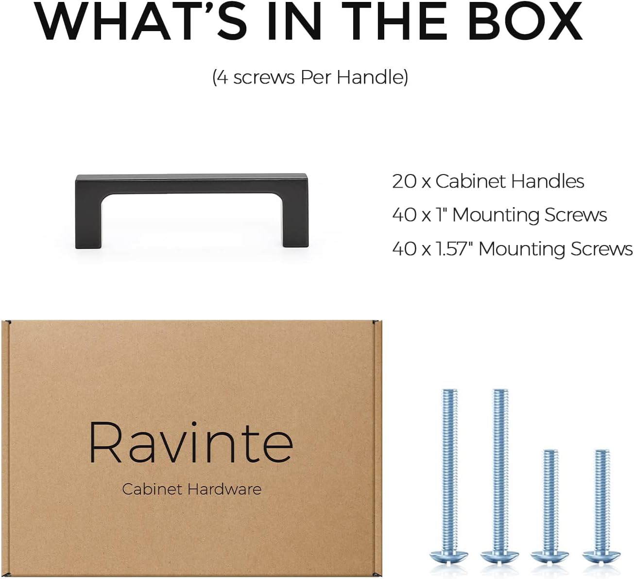 Ravinte Matte Black Kitchen Cabinet Handles 3 Inch Pulls 10 Pack