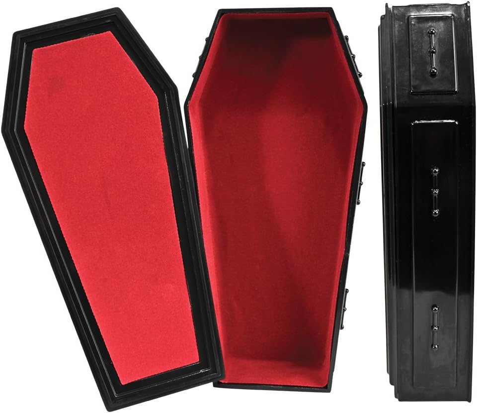 Black Coffin with Removable Lid for Wrestling Action Figures | Create Coffin Matches with a 9 Inch Black Coffin Featuring a Removable Lid and