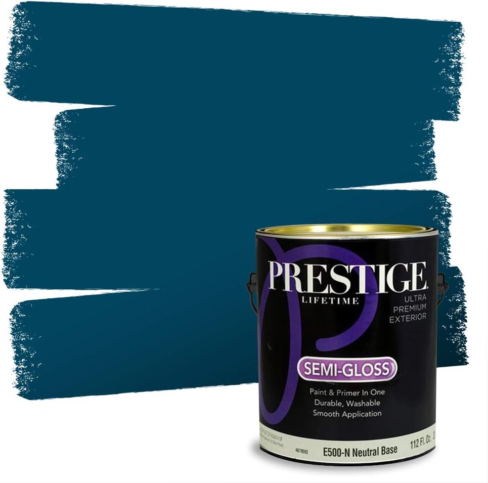 Prestige Paints E400-P-SW6506 Exterior Paint and Primer in One, 1-Gallon, Satin, Comparable Match of Sherwin Williams Vast, 1 Gallon, SW45-Vast Sky