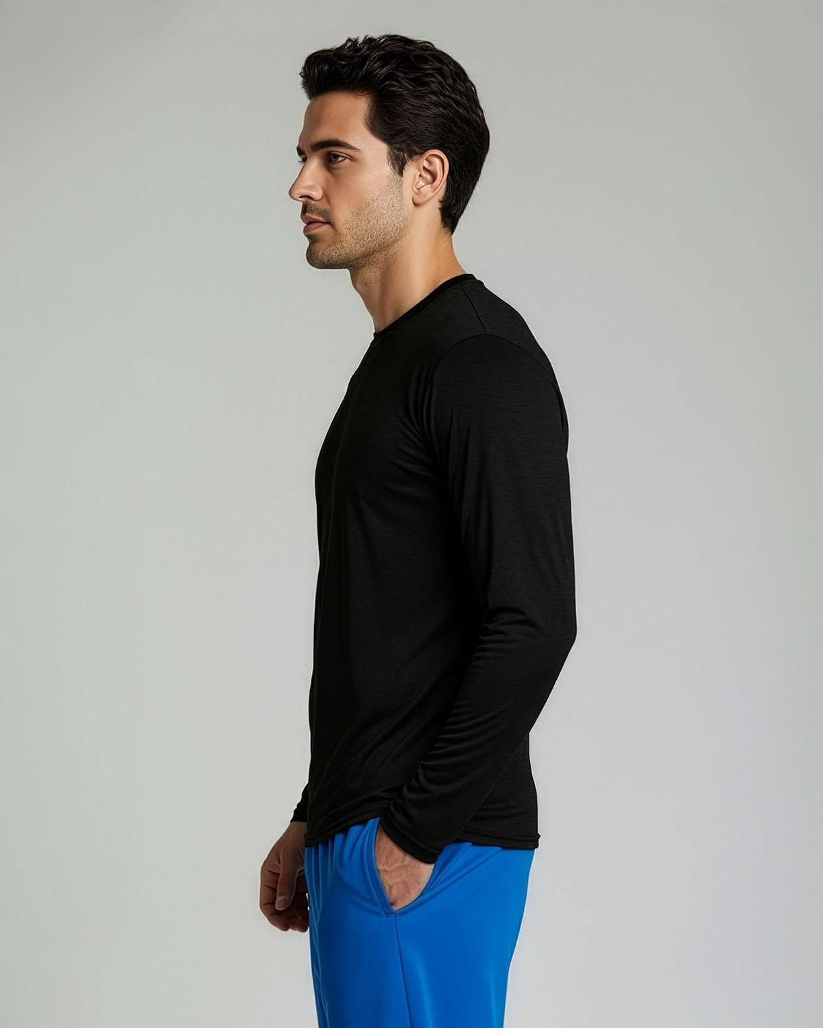 4 Pack Men's Dry Fit Long Sleeve Workout Shirts Gym Athletic Tee Fishing