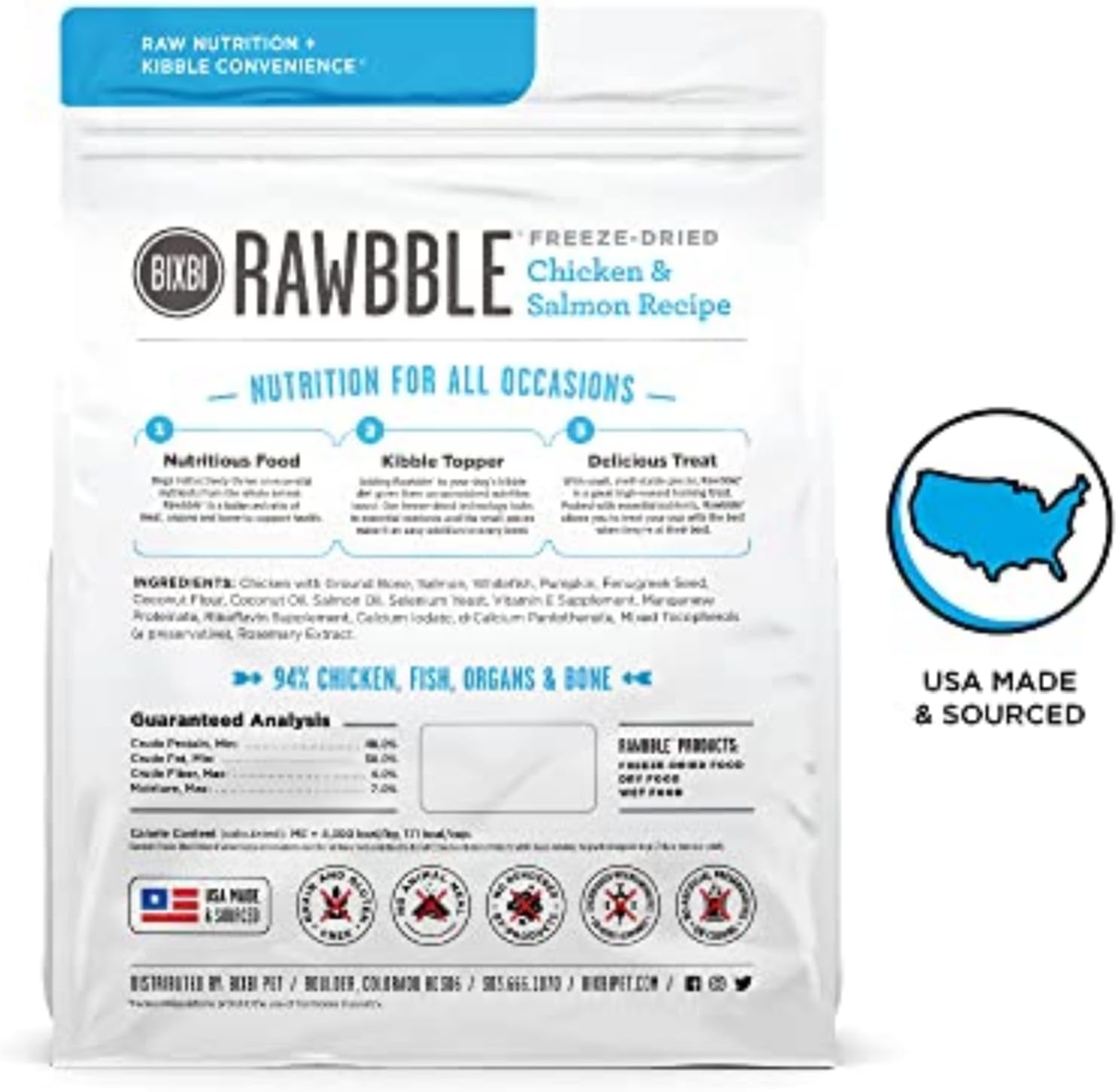 BIXBI Liberty Freeze-Dried Dog Food Topper & Treats, Beef – 98% Meat & Organs, No Refrigeration – USA Made, 26 oz