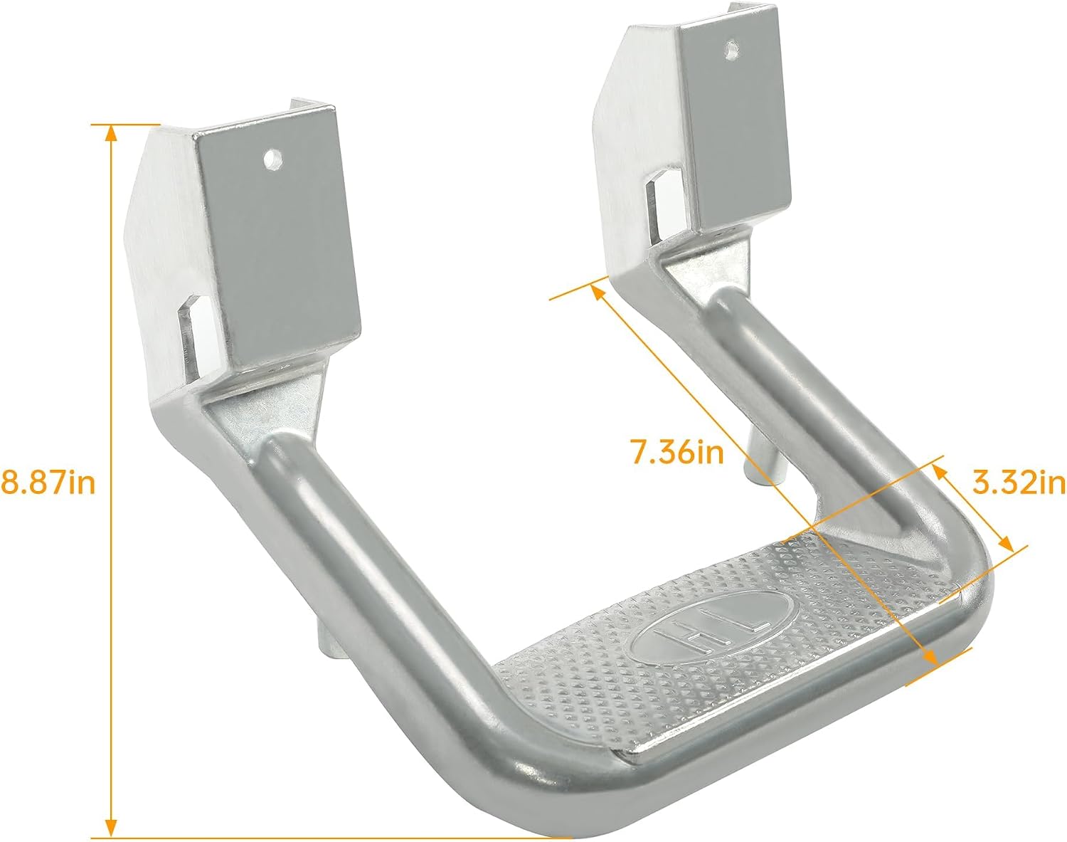 Kojem 2Pcs Silvery Aluminum Side Step Compatible with Chevy Chevrolet GMC Ford Isuzu Mitsubishi Dodge Jeep Nissan Toyota Mazda Side Hoop Step Polishing