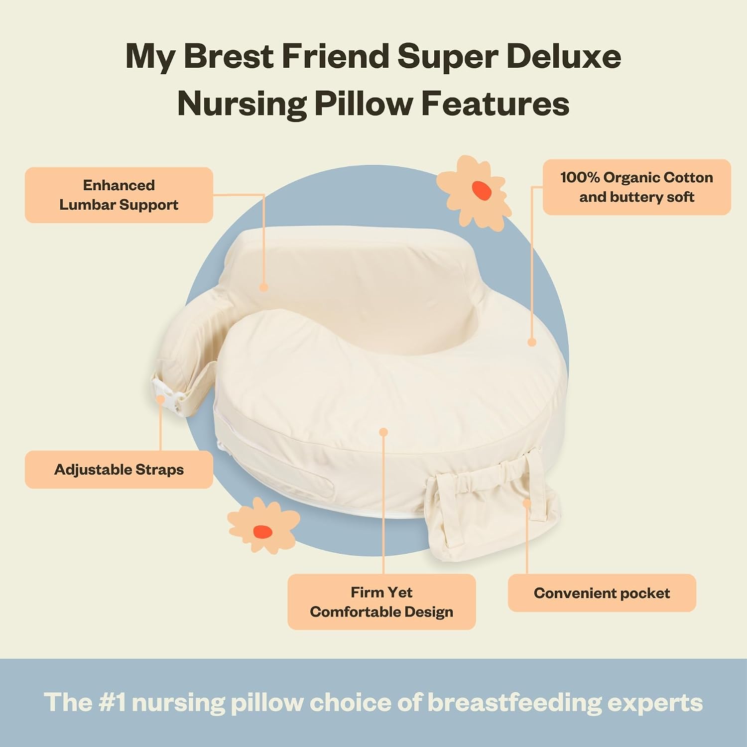 My Brest Friend Super Deluxe Nursing Pillow - Platinum