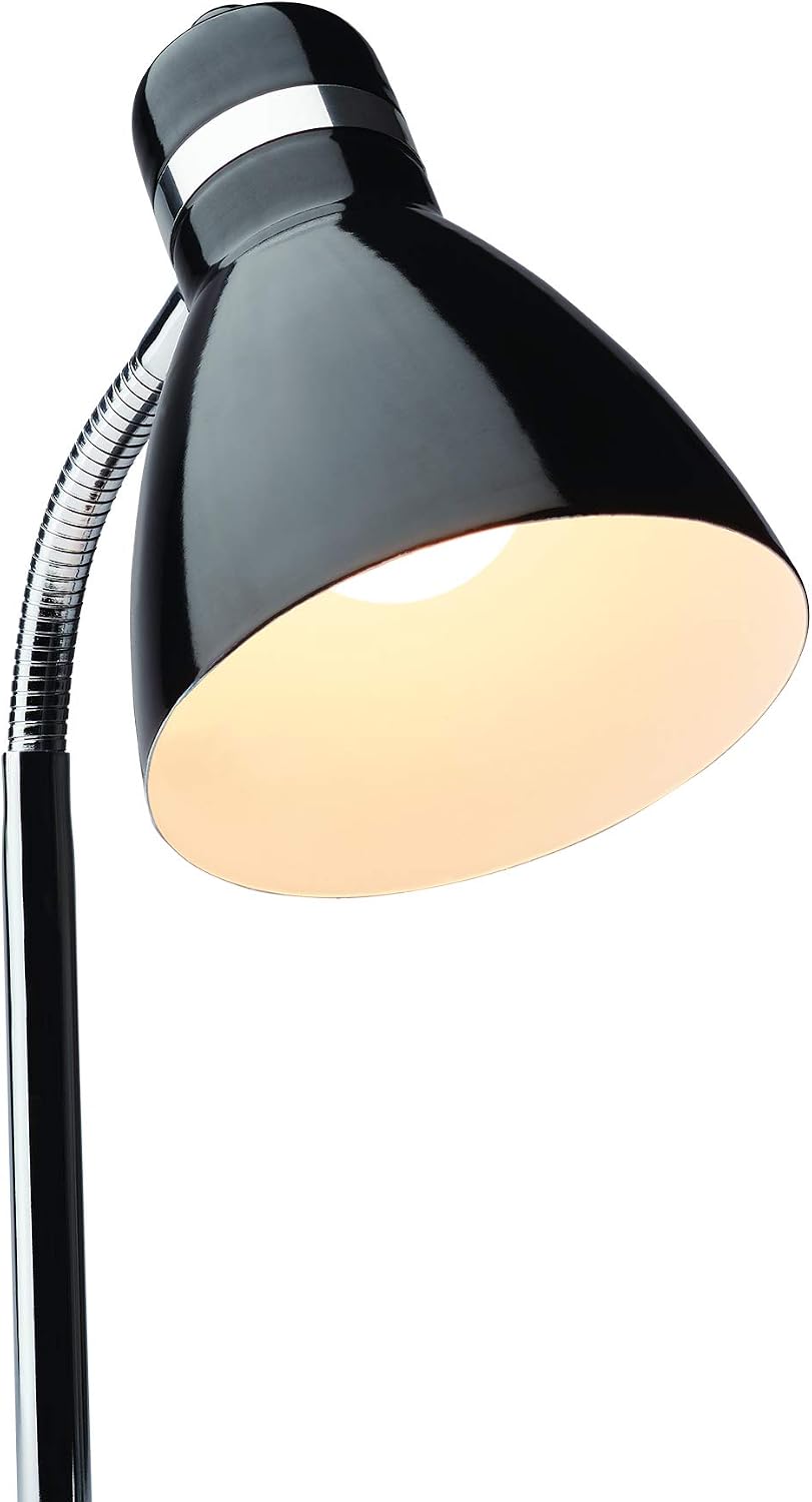 Newhouse Lighting NHDK-OX-BK Oxford Black Metal Flexible Classic Desk or Table Lamp for Office or Bedroom Use