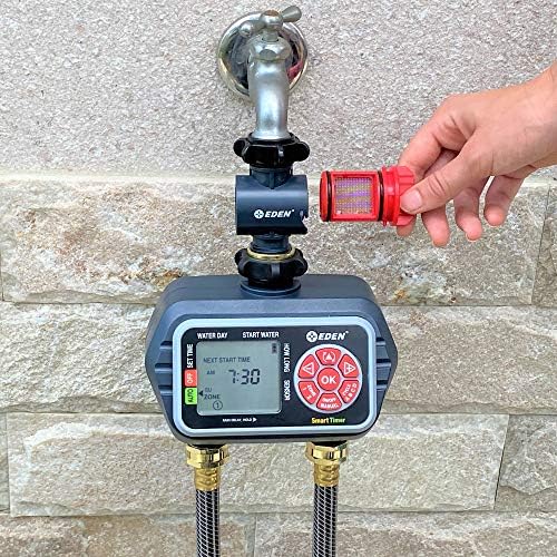 Eden 20138 Inline Water Filter for Garden Hoses and Tools - Anti-Rust, 50 Mesh Stainless Steel Screen, Easy Install, High Flow 11 GPM