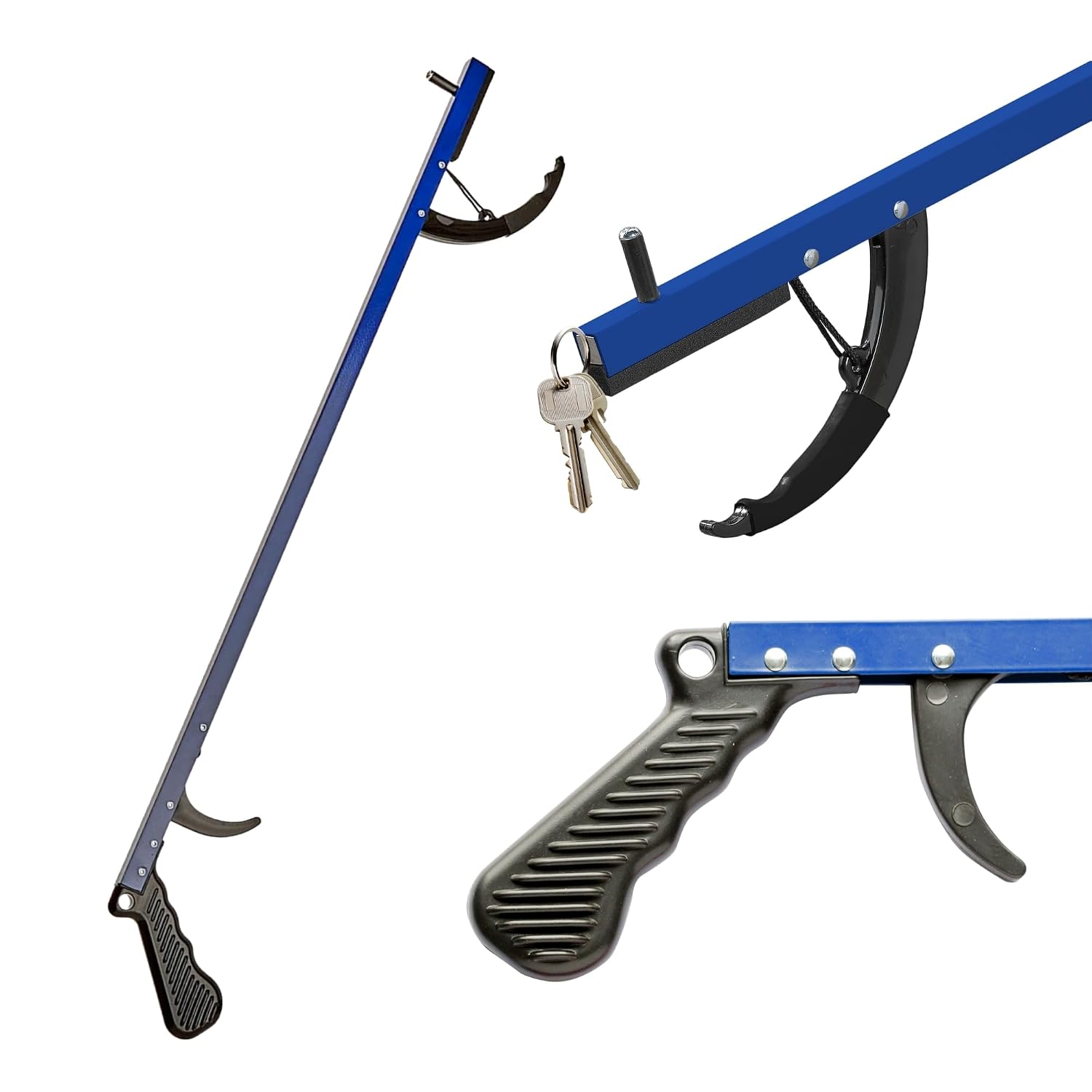 Sammons Preston Reacher, 32" Grabber Tool for Seniors, Magnetic Tip, Silver | Lightweight grabber reacher tool with magnetic tip, ergonomic grip and claw jaw, a reaching aid for seniors