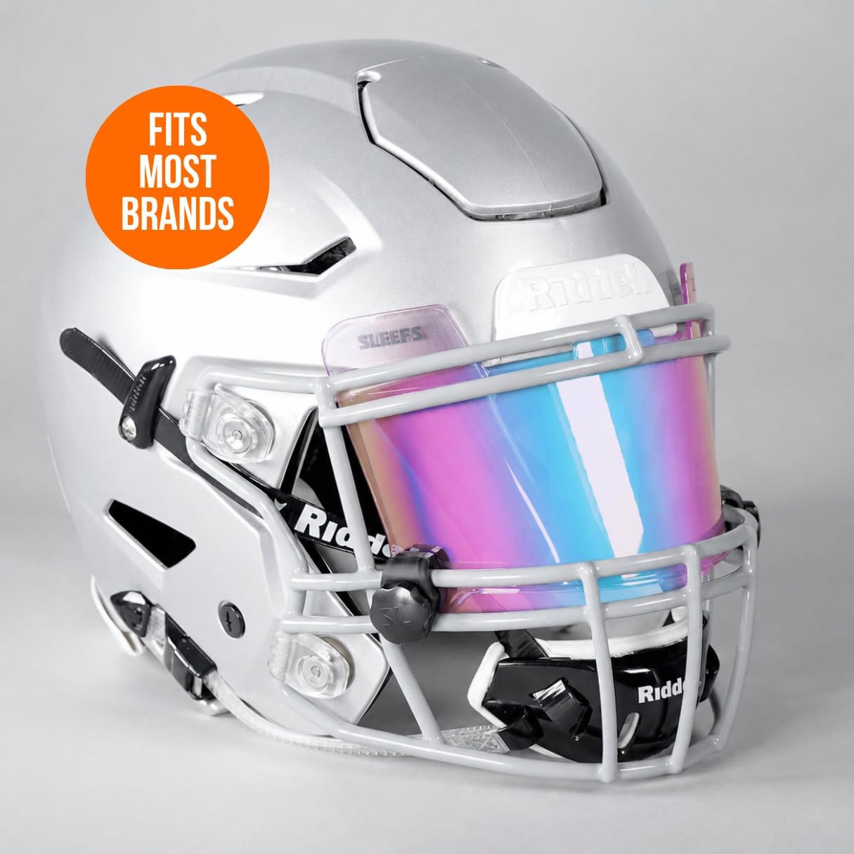SLEEFS Clear Football Visor for Helmet - Professional Football Visor - Face & Eye Shield - Fits Youth & Adult Helmets - Includes Quick Visor Clips