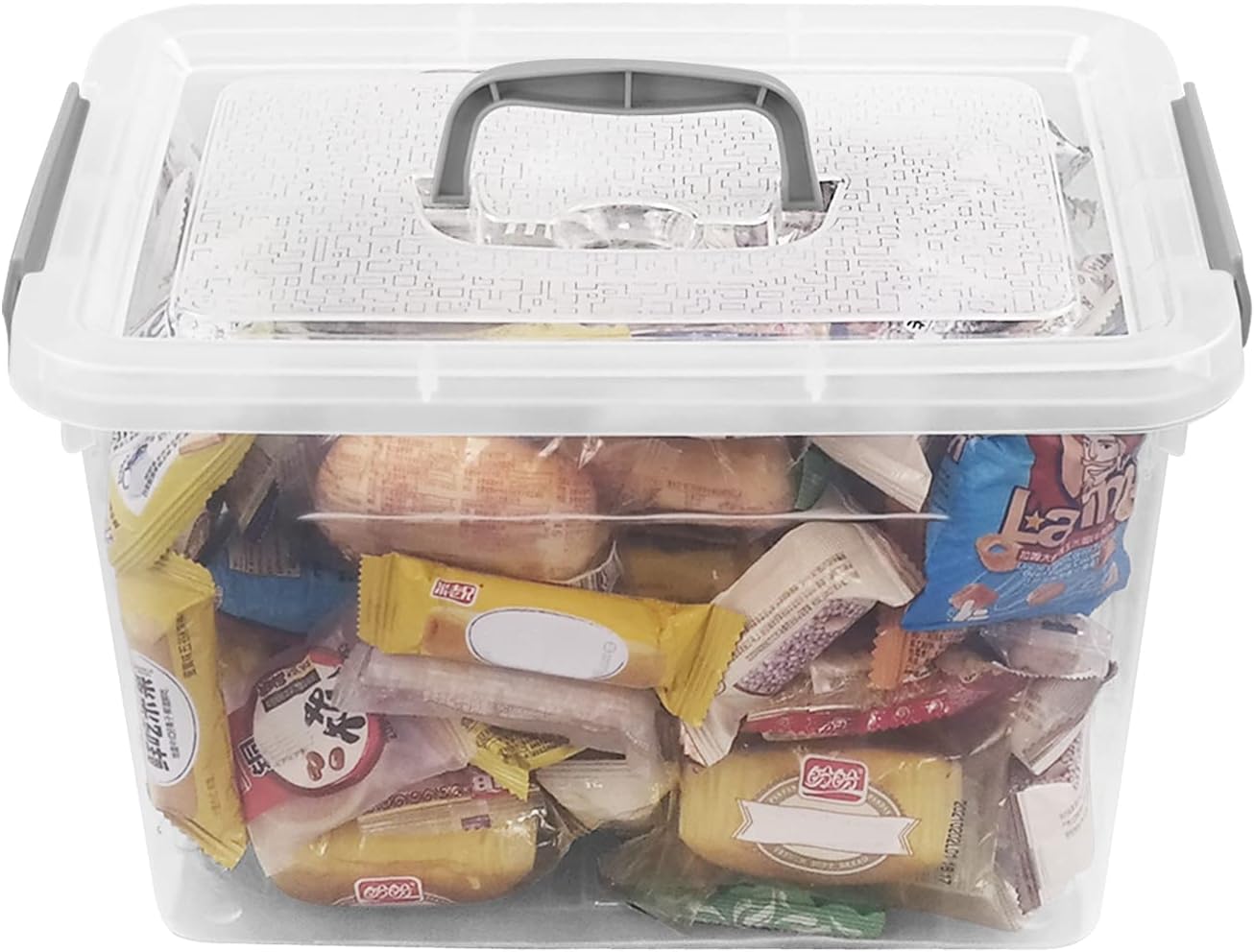 Clear Plastic Storage Bins with Wheels, 4-Pack Latch Boxes, 30 L