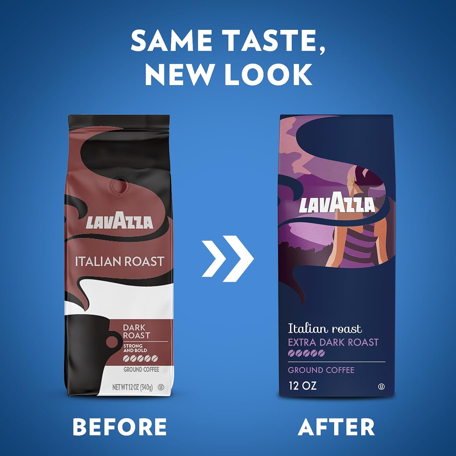 Lavazza Italian Roast Ground Coffee 12oz Bag, Extra Dark Roast (Pack of 1) - Package May Vary