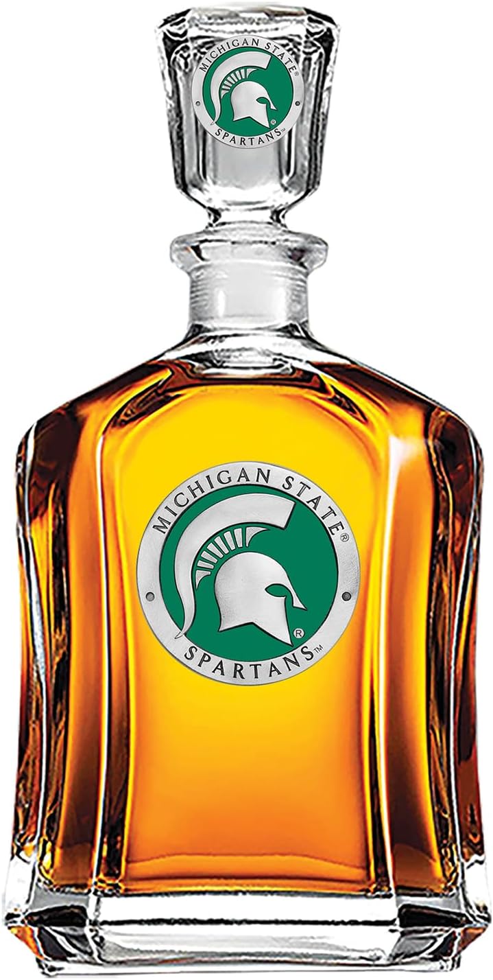 Marines Decanter – Eagle Globe & Anchor | 24 OZ Whiskey Decanter for Liquor with Airtight Stopper | Expertly Crafted Pewter Glass Clear