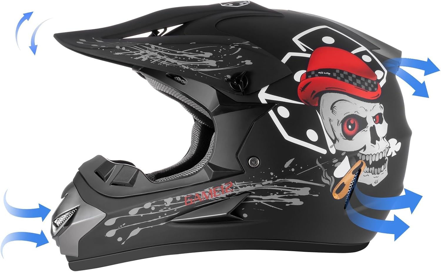 Youth Kids Dirt Bike Motocross Helmet (Goggles Gloves Face Mask) 4PCS Set, DOT Approved Full Face Motorcycle Helmets