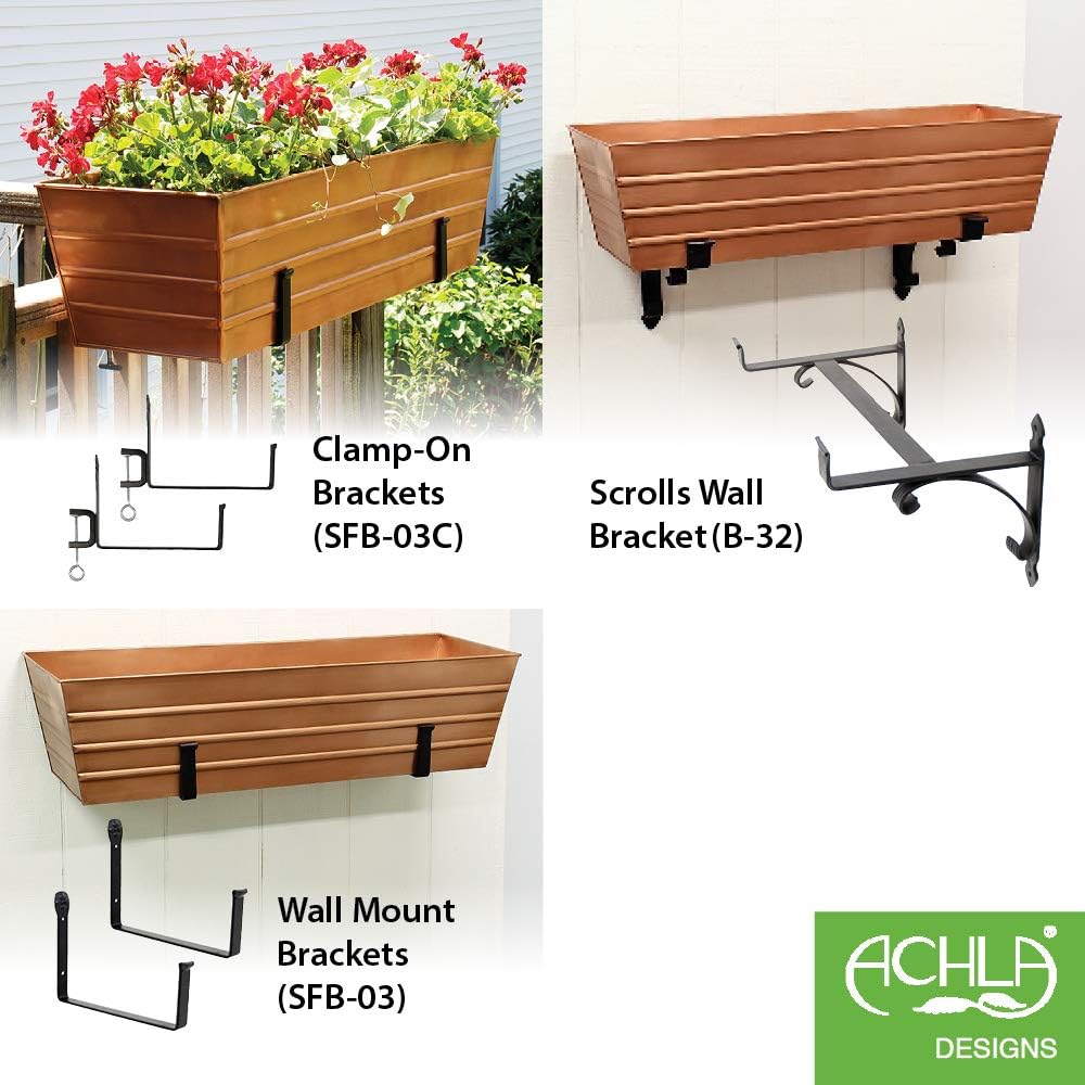 Achla Designs Galvanized Window Flower Box Planter-Green-Medium (24" L x 9.5" W x 7.5" H)