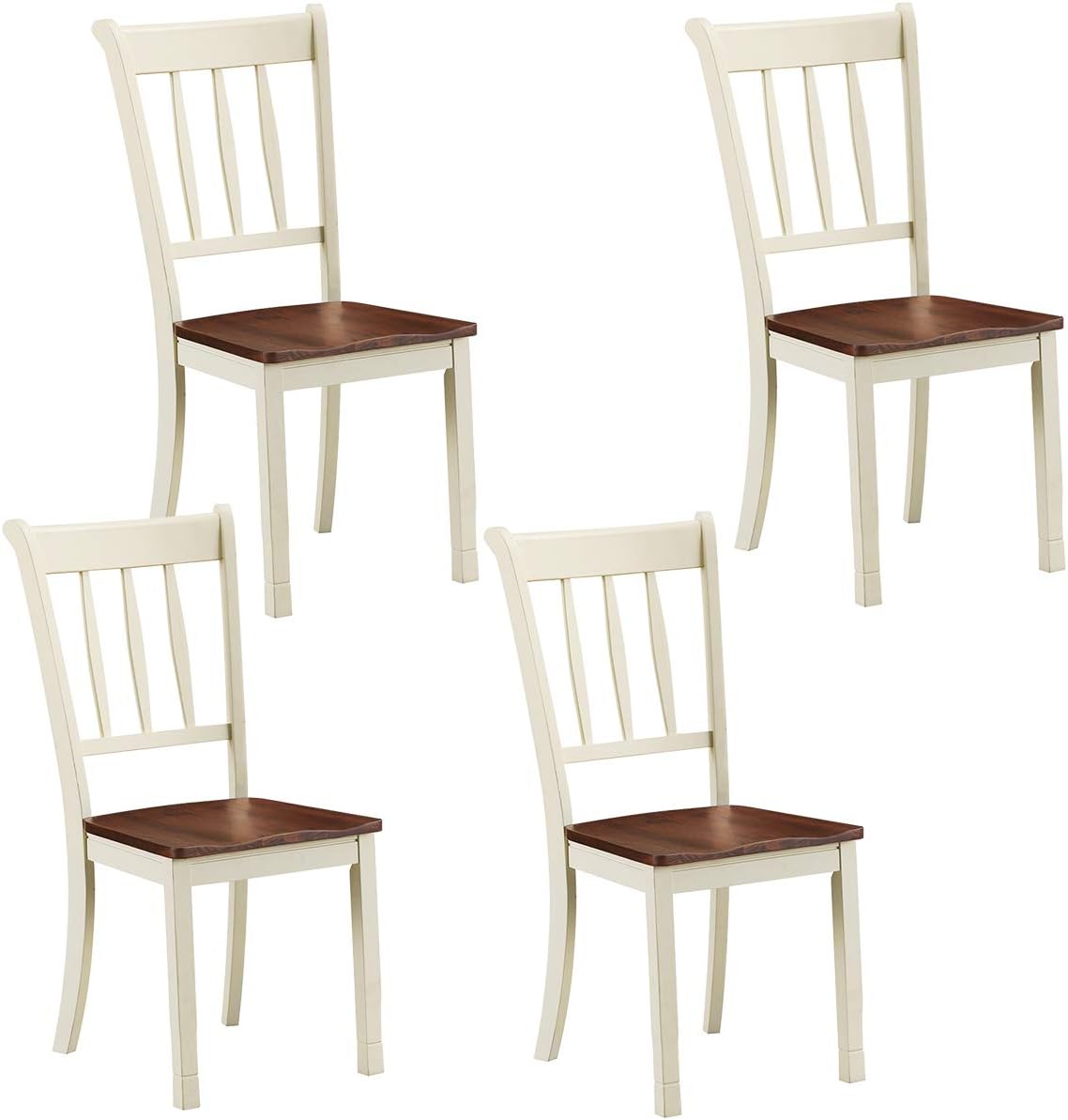 GIANTEX Wood Dining Chairs Set of 2, Armless Kitchen Chairs