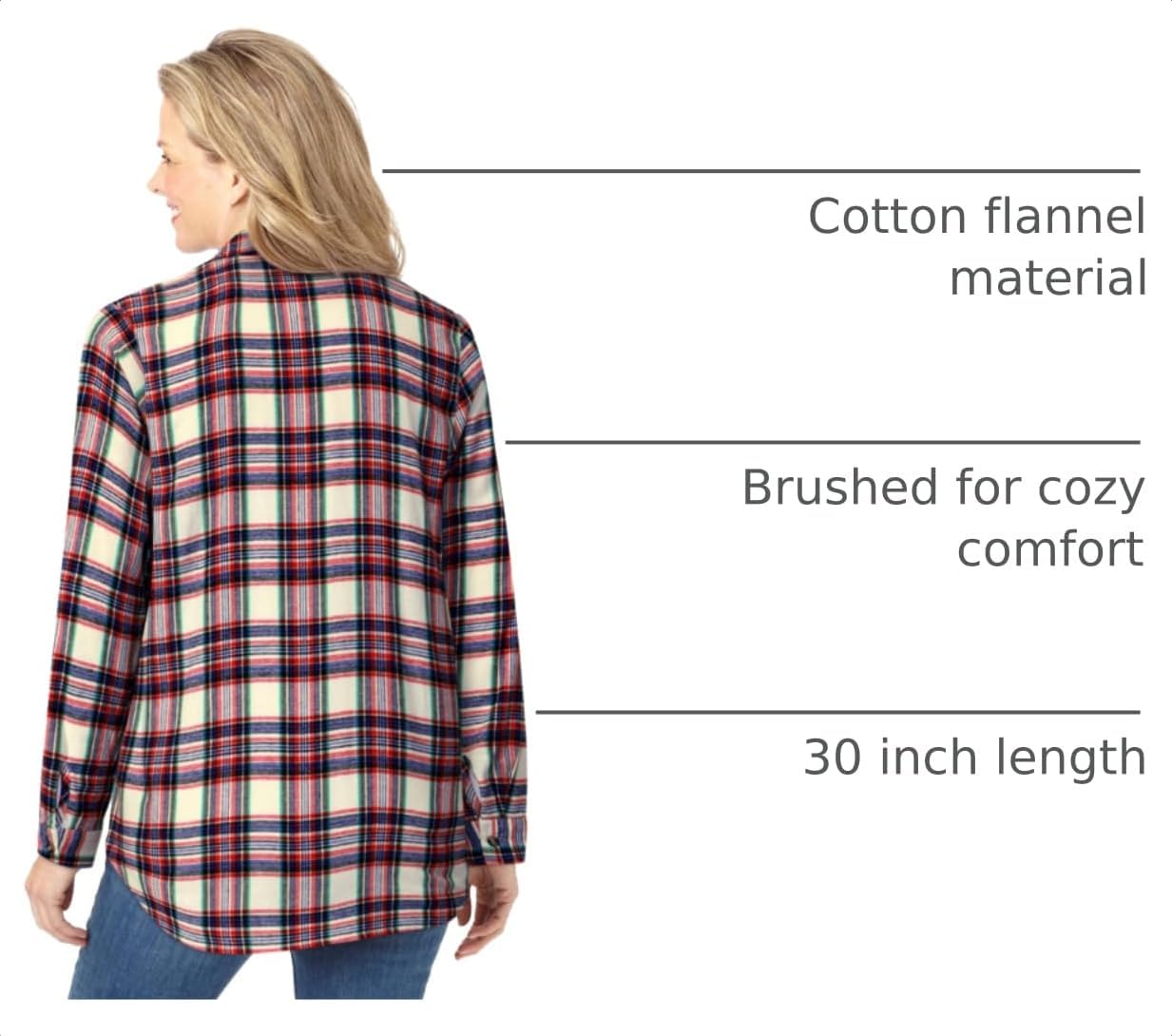 Woman Within Classic Flannel Shirt