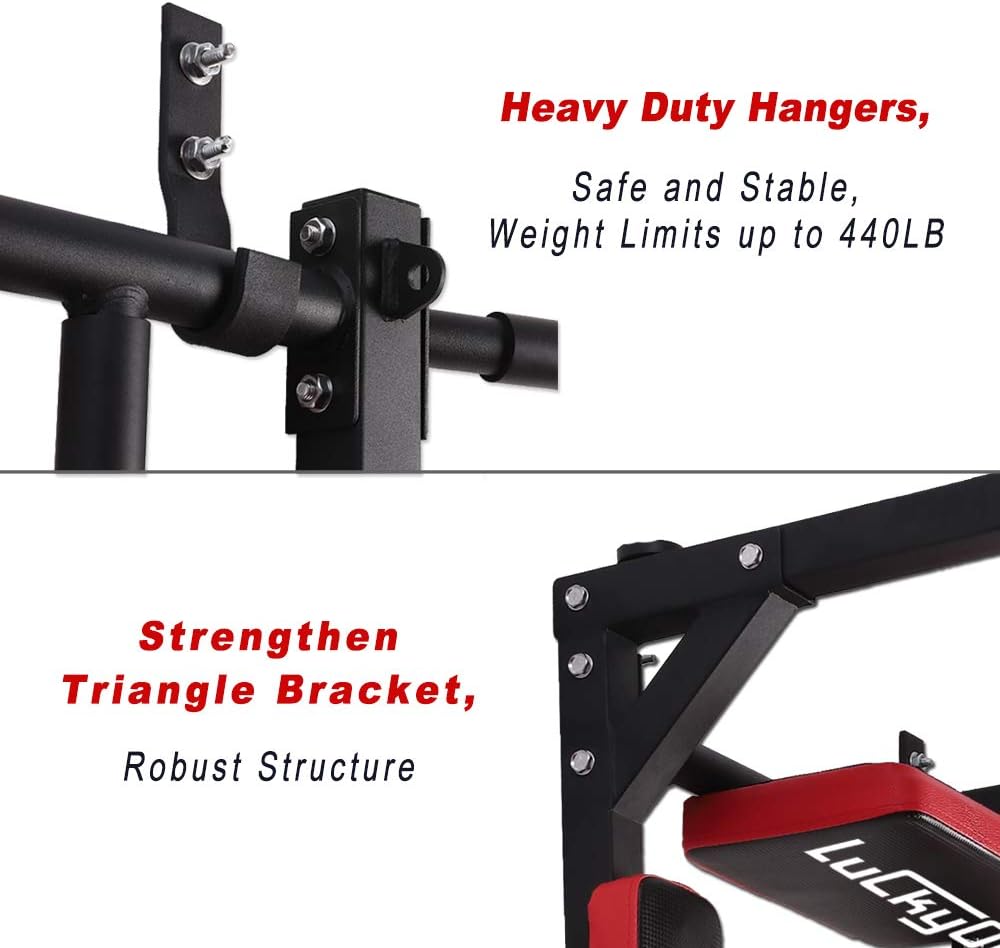 Multifunctional Wall Mounted Pull Up Bar, Chin Up Bar,Dip Station