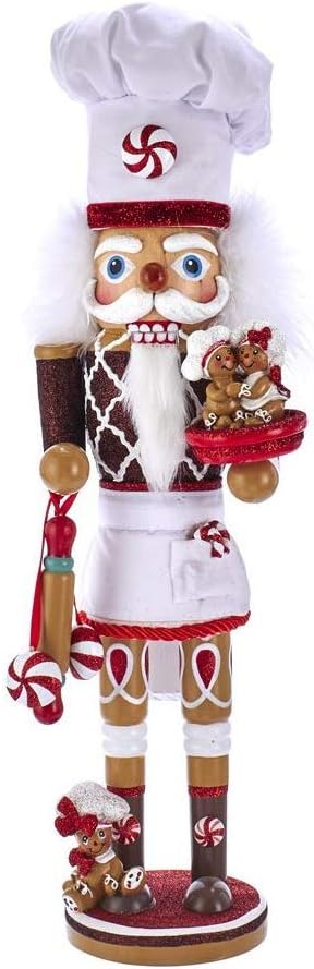 Kurt Adler 15.5-Inch Hollywood™ Gingerbread Chef Nutcracker | Free Standing Wooden Holiday Decoration