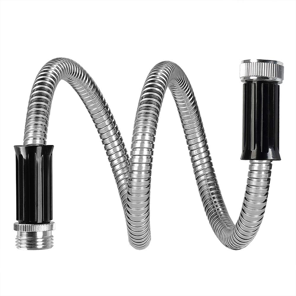 Beaulife Metal Garden Hose 100 ft Flexible No Kink Lightweight RV Drinking Water Hose Extension Leader Hose Heavy Duty Outdoor