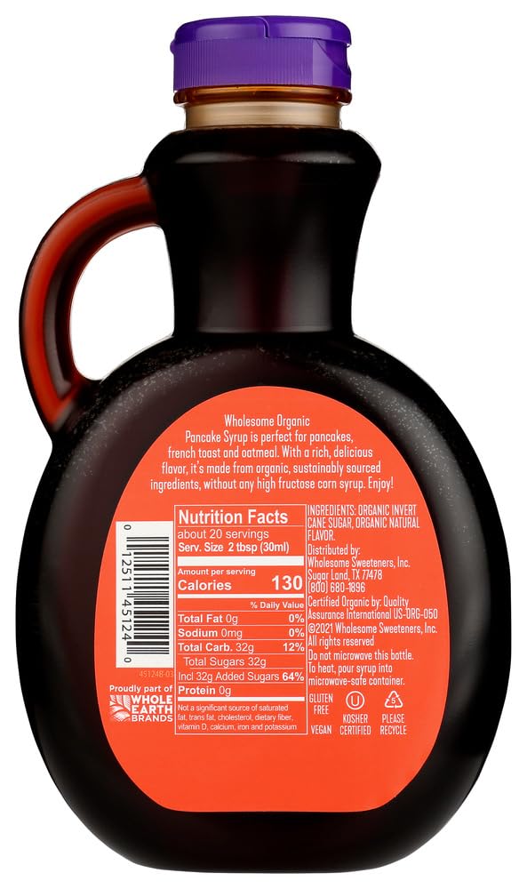 Wholesome Sweeteners Pancake Syrup, Original, 20 Fl Oz