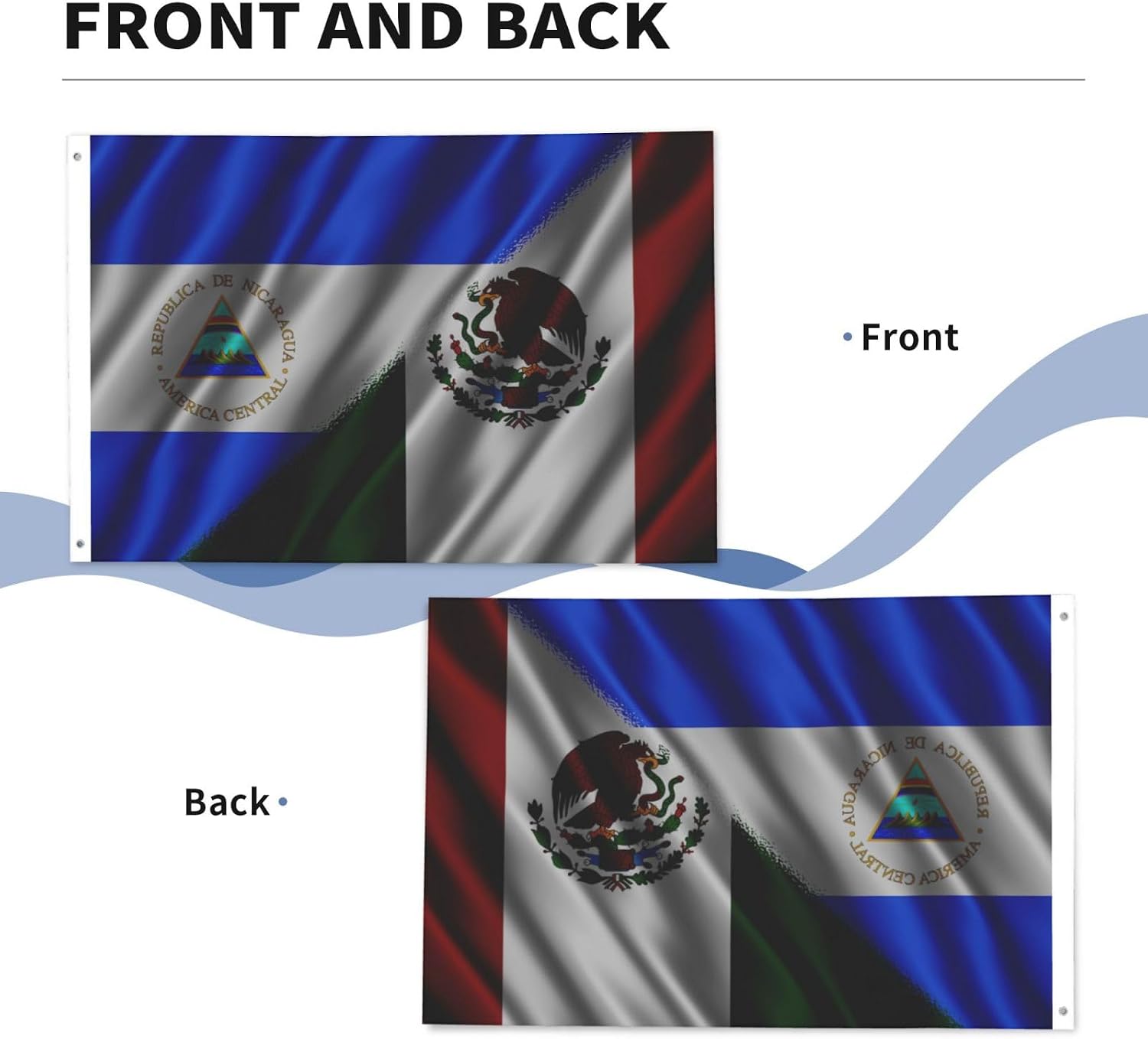 Nicaraguan Nicaragua And American Usa Flag 2x3 Ft Flags Double-Sided Printing Outdoor Indoor Decoration Country Flag 2x3 Foot Polyester Banner