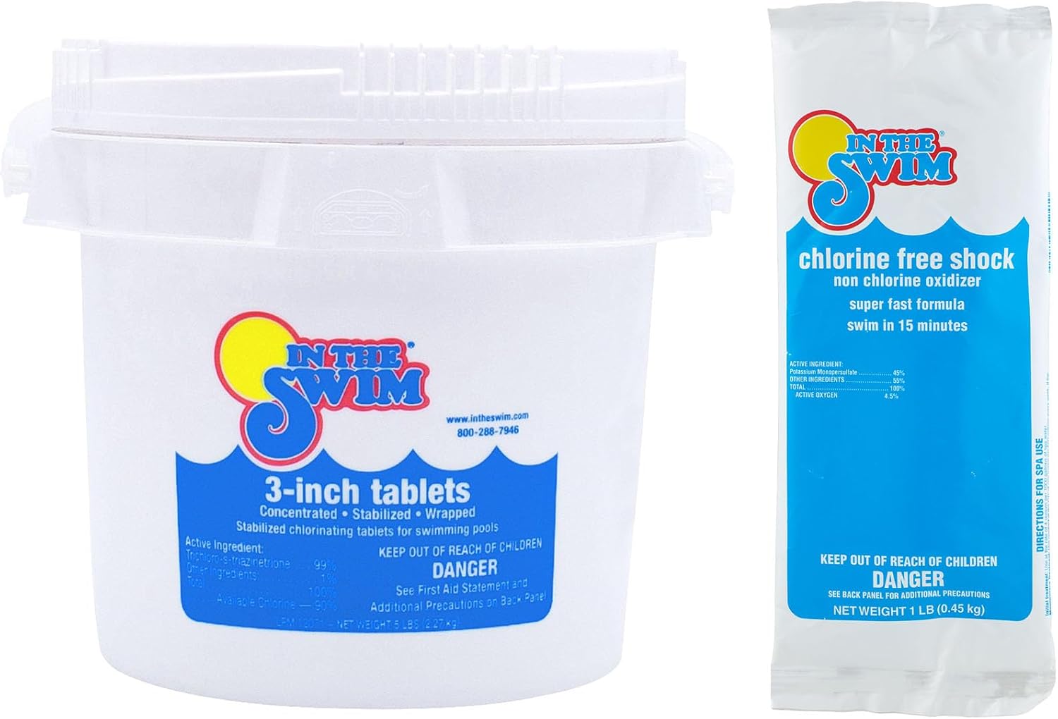 In The Swim Chlorine-Free Pool Shock - 24 x 1 Pound Bags | Quick Dissolving, Fast-Acting, Shock-Oxidizer for Swimming Pools, Spas, and Salt Chlorinated Pools Compatible