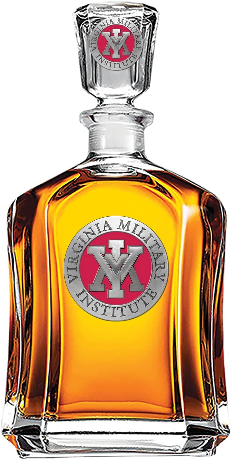 Marines Decanter – Eagle Globe & Anchor | 24 OZ Whiskey Decanter for Liquor with Airtight Stopper | Expertly Crafted Pewter Glass Clear