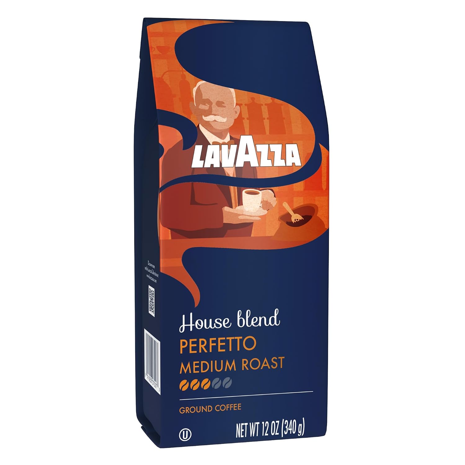 Lavazza Opera Intenso Ground Coffee 12oz Bag, Dark Roast, Bold and Balanced Taste, Intensity 4/5, Arabica and Robusta, Ideal for Drip Brewers, (Pack of 1) - Package May Vary