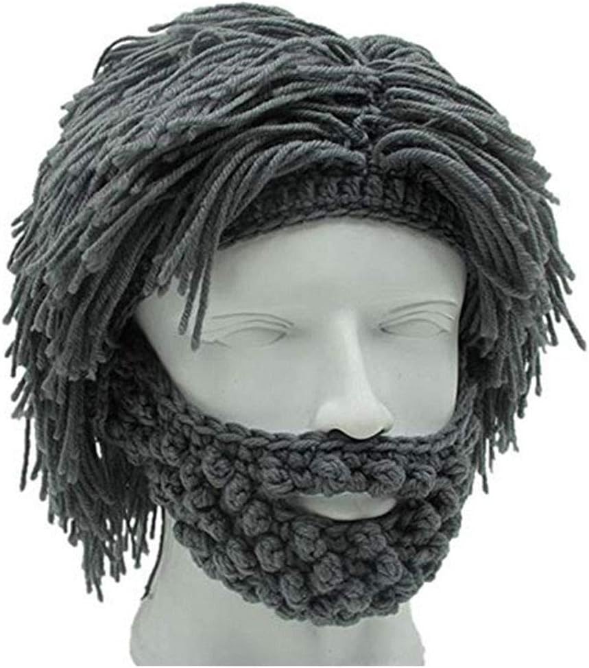 Creative Barbarian Knit Beard Hat Funny Knit Cap Wig Beanie Hats