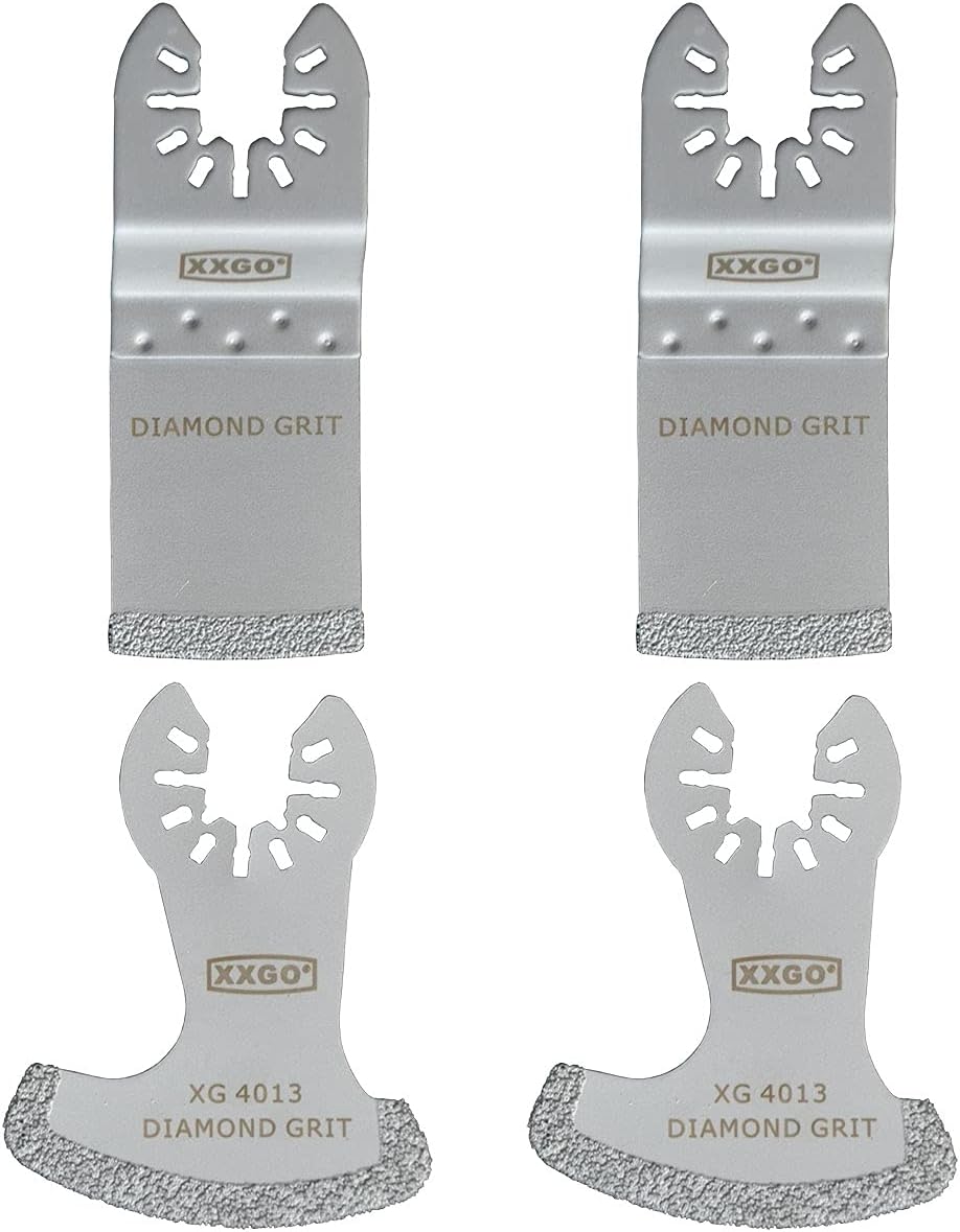 XXGO 4 Pcs Oscillating Multi Tool Diamond Grout Removal Blades XG4002D