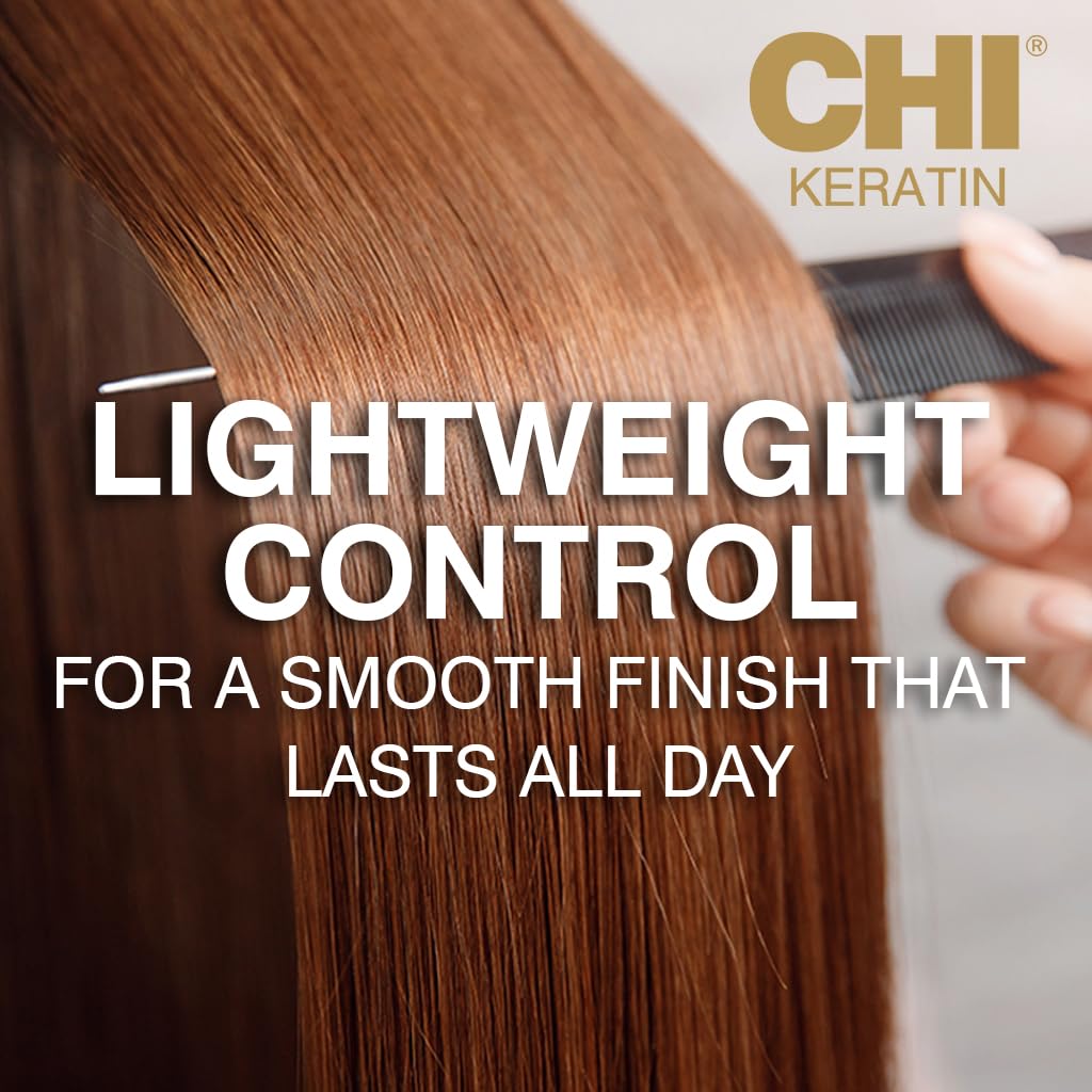 CHI Keratin Flex Finish Hair Spray, Lightweight, Long‑Lasting Hold & Smooth Styling, Controls Frizz, Flyaways & Seals Out Humidity, Professional Hair Finish Spray, Unscented, 10 Oz