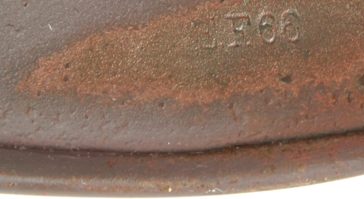 Original German WWII M40 Stahlhelm Steel Helmet- Shell Size 66, Maker Marked