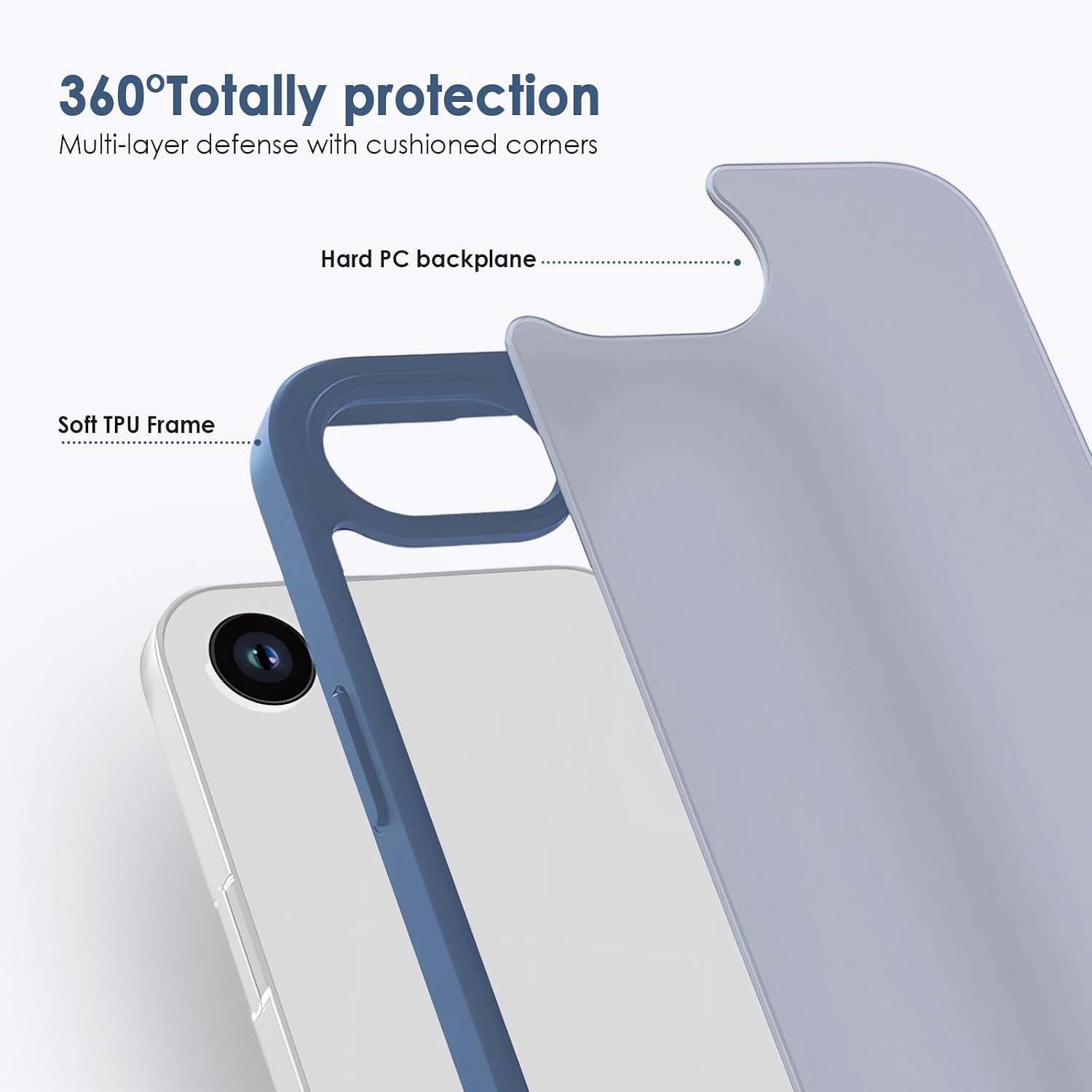 TENOC Phone Case Compatible with iPhone SE (2nd 2020 and 3rd 2022 Generation) & iPhone 7 & iPhone 8, Clear Case Shockproof Protective Bumper Slim Cover for 4.7 Inch