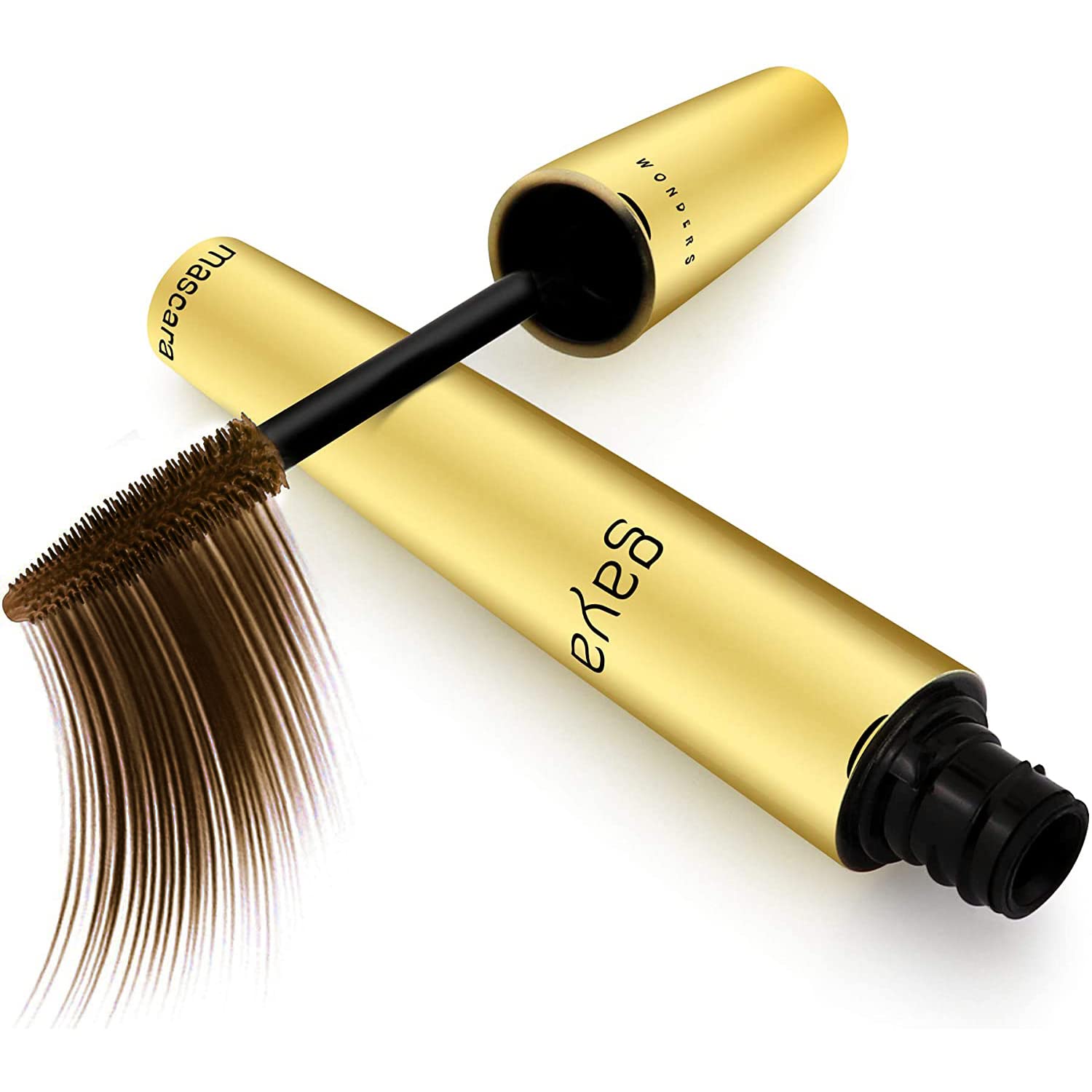 Vegan Black Mascara for Sensitive Eyes, Natural Hypoallergenic mascara, Buildable Lengthening and Volumizing for Natural Looking, Cruelty Free, Ophthalmologist Tested- By Gaya cosmetics