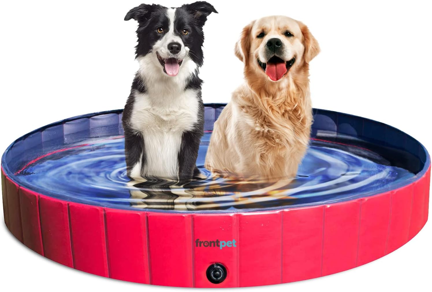 XL Foldable Pool - 60" Width Swimming Pool for Large Dogs & Kids, Non-Slip Scratch Resistant Hard Plastic Shell, Portable Pet Pool