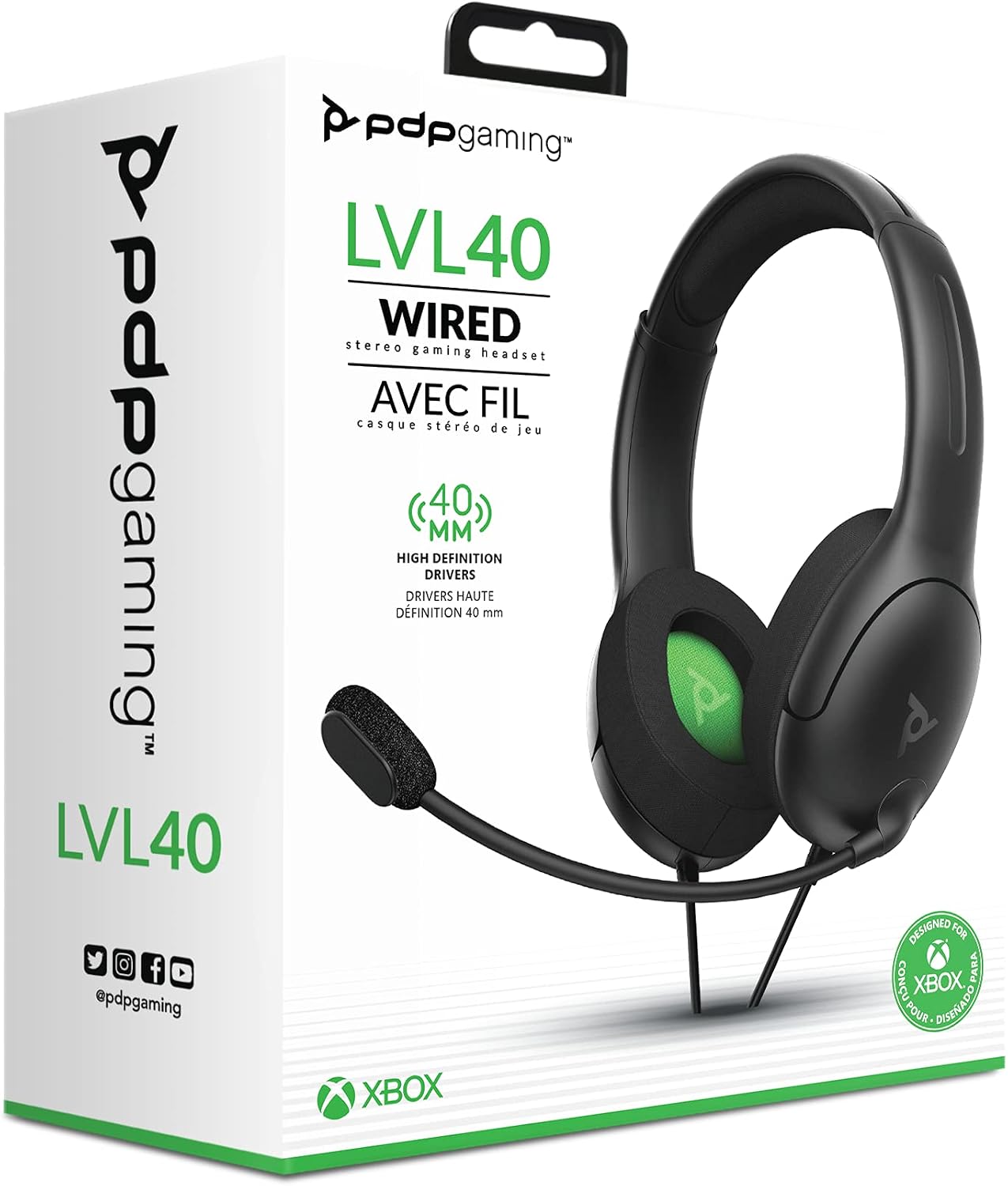 PDP Gaming AIRLITE Xbox Headset with Noise-Cancelling Microphone, Licensed Microsoft Series X|S, Xbox One Accessories, PC/Windows 10/11, Lightweight Wired Power Stereo headphones - Black