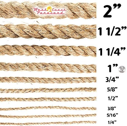 Twisted Manila Hemp Rope (1 Inch x 25 Feet)
