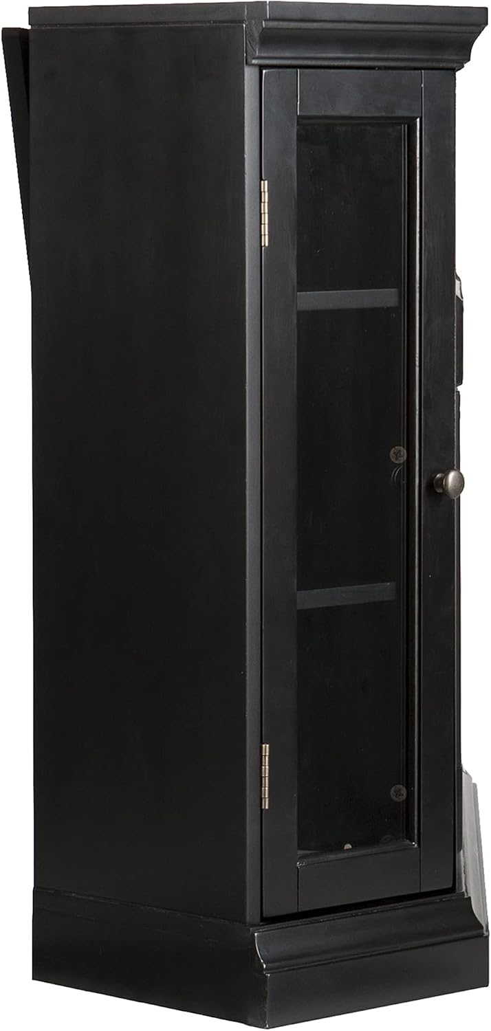 SEI Furniture Claremont Convertible Corner Electric Fireplace Media Stand with Storage, Black