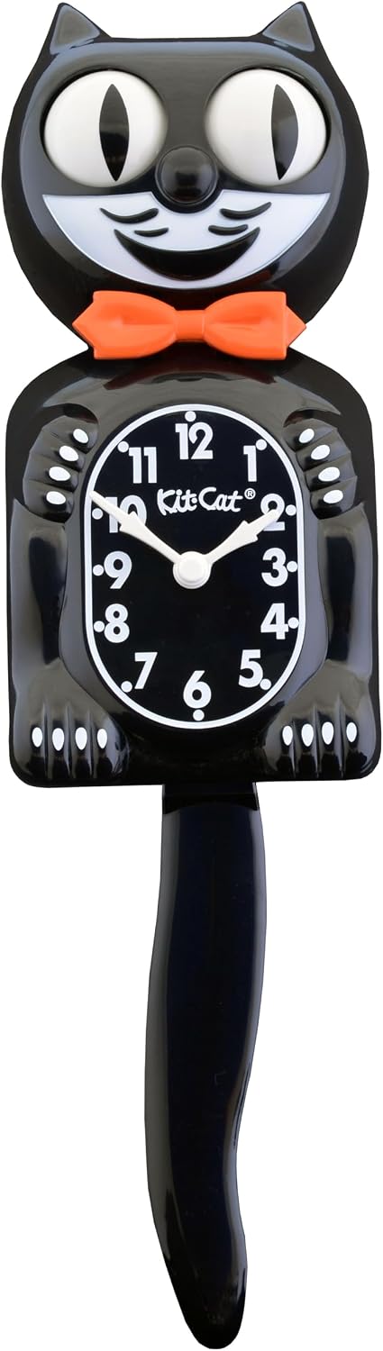 Kit Cat Klock Large Lace and Tail Black (15.5″ high) Wall Clocks