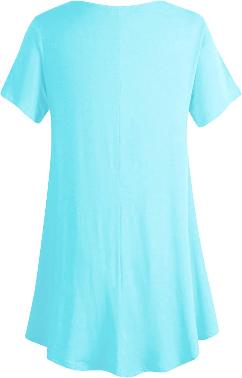 Lock and Love Women Solid Short Sleeve/Sleeveless Tunic for Leggings Swing Tunic Flare Tank Tops S-5XL Plus Size Made in USA