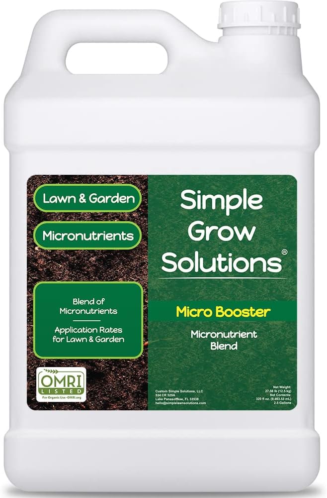 Organic Micronutrient Booster- Complete Plant & Turf Nutrients- Simple Grow Solutions- Garden & Lawn Fertilizer- Grower, Gardener- Liquid Food for Grass, Tomatoes, Flowers, Vegetables (32 Ounce)