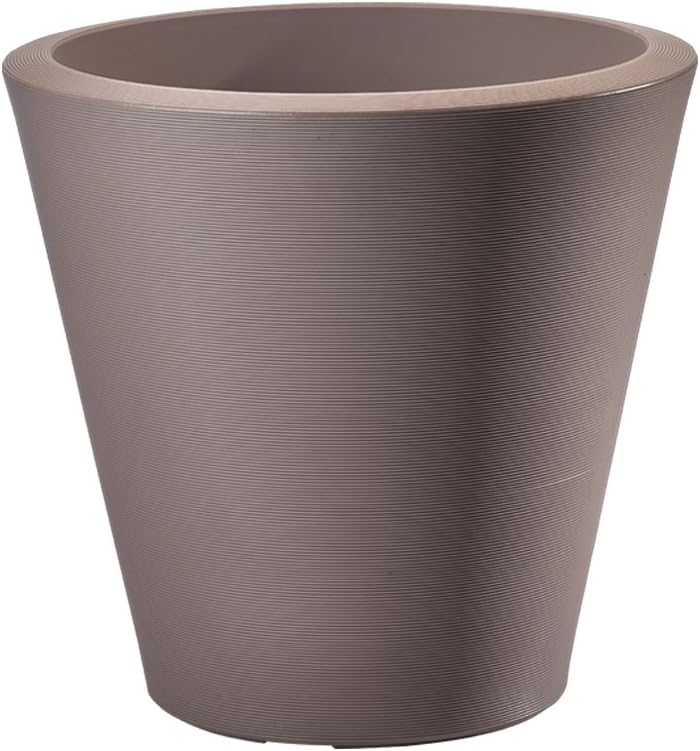 Crescent Garden Madison Planter– Weather-Resistant, Double Walled Indoor/Outdoor Plant Pot with Drain Hole – Durable All-Season Flower Container, 14" W (Cloud White)