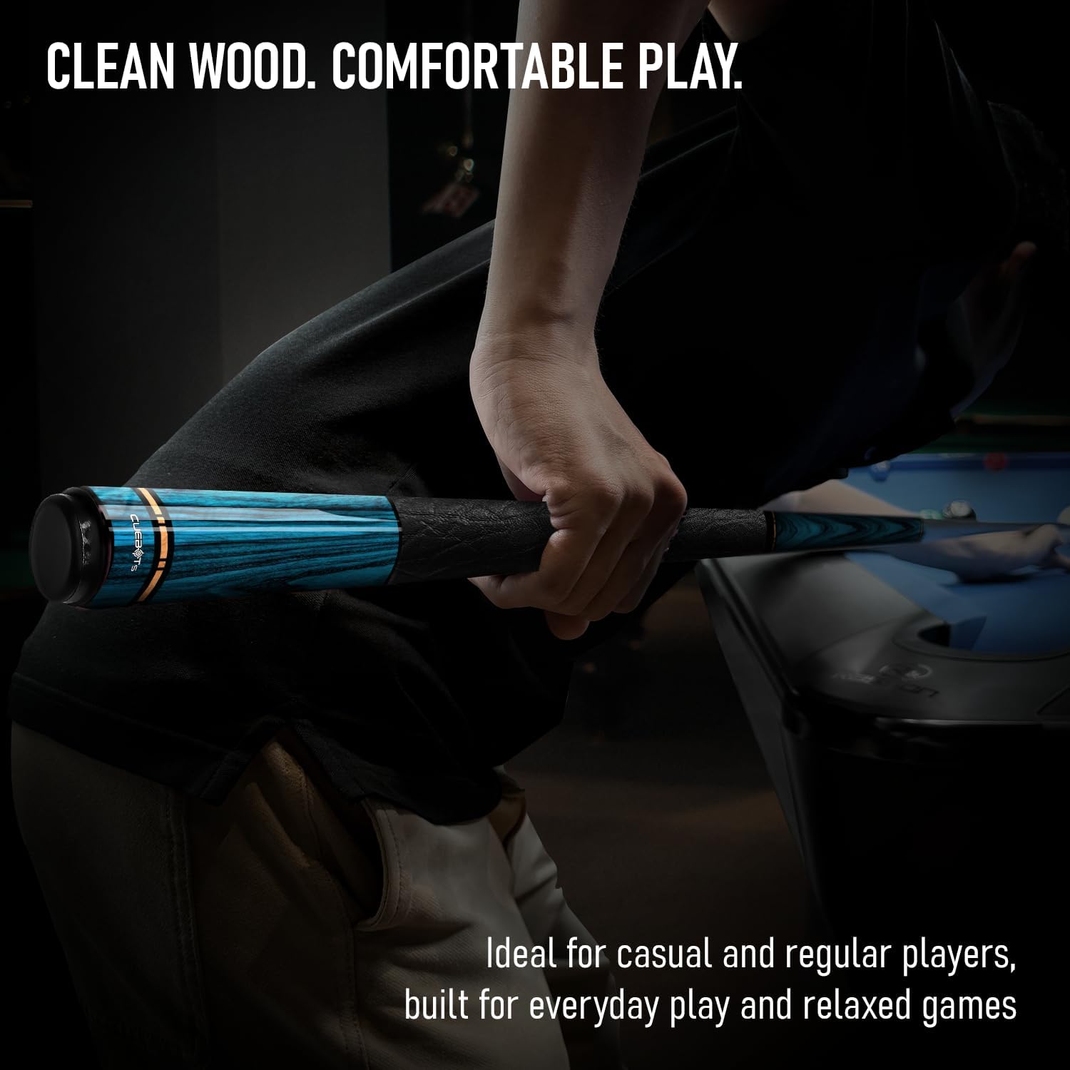 CUEBOTS Glass Fiber Cue, Glass Fiber House Cue Stick, Club Cue, Cue for Beginners, Durable Uni-QR, 3/8-10, 5/16-18 Joint, Long Lasting Glassfiber Shaft, 7-Layer Microfiber Tip