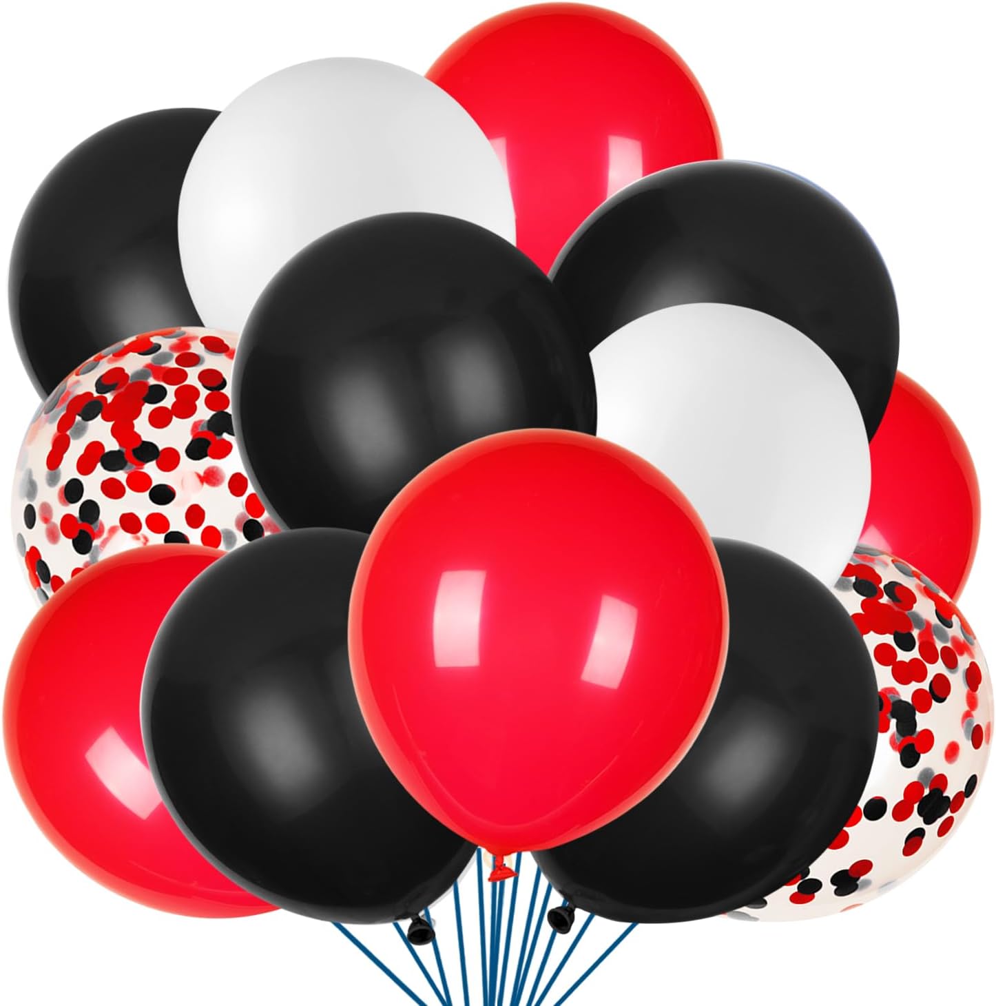 JOYYPOP 80 PCS Red White Blue Balloons 12 in with Confetti for 4th of July