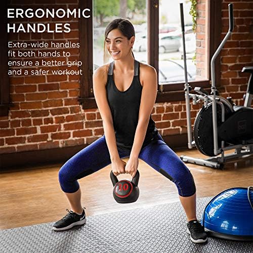 Best Choice Products 3-Piece Kettlebell Set with Storage Rack, HDPE Coated Exercise Fitness Concrete Weights for Home Gym, Strength Training