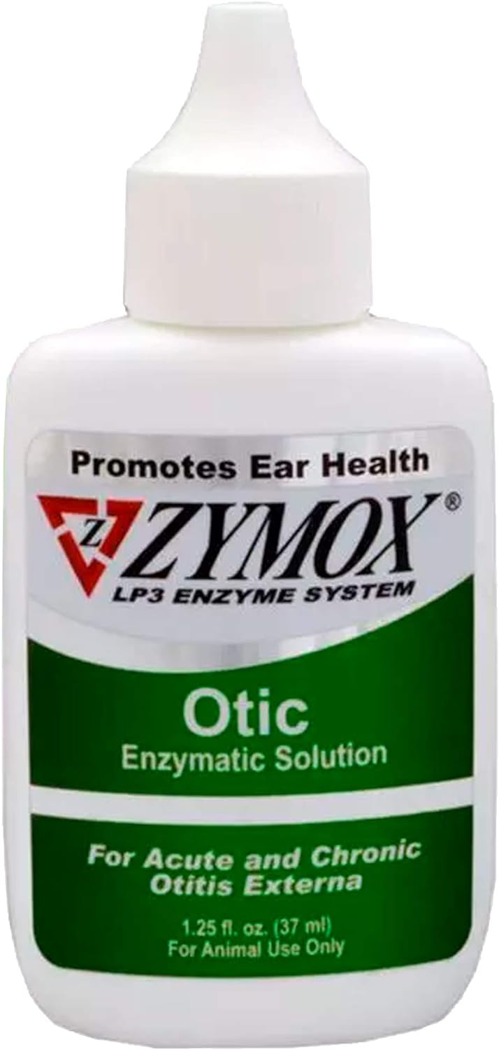 PKB Animal Health Zymox Otic Enzymatic Solution for Dogs and Cats to Soothe Ear Infections Without Hydrocortisone for Itch Relief, 1.25oz