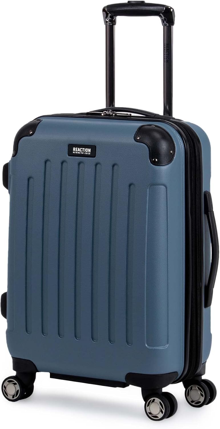 Kenneth Cole REACTION Renegade Luggage Expandable 8-Wheel Spinner Lightweight Hardside Suitcase, Champagne, 20-Inch Carry On