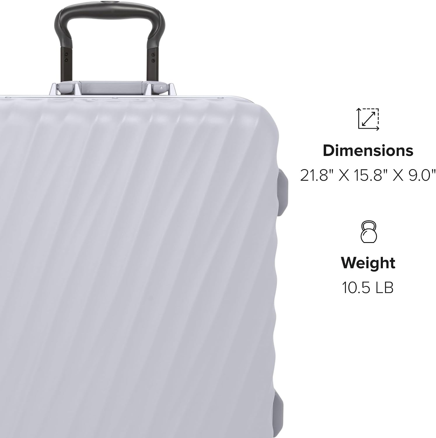 TUMI 19 Degree Frame Continental 4 Wheel Carry-On - Lightweight Suitcase - Hard Shell Luggage - 21.8" X 15.8" X 9.0" - Black Textured