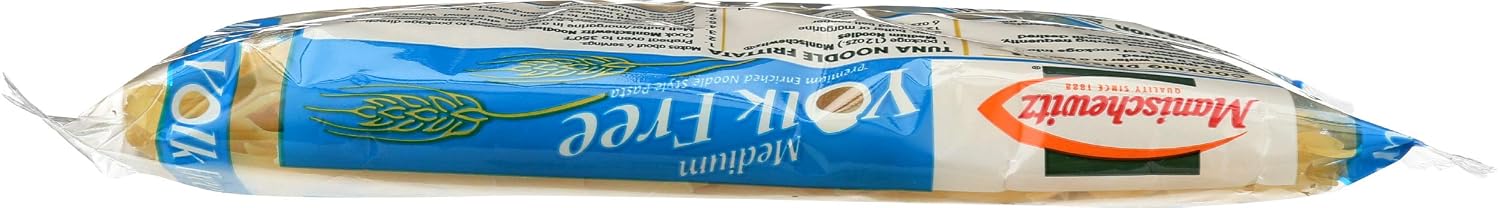 Manischewitz Premium Enriched Medium Yolk Free Noodle Pasta 12oz (3 Pack) Cholesterol Free, 8gr Protein Per Serving, Low Fat, Low Sodium,