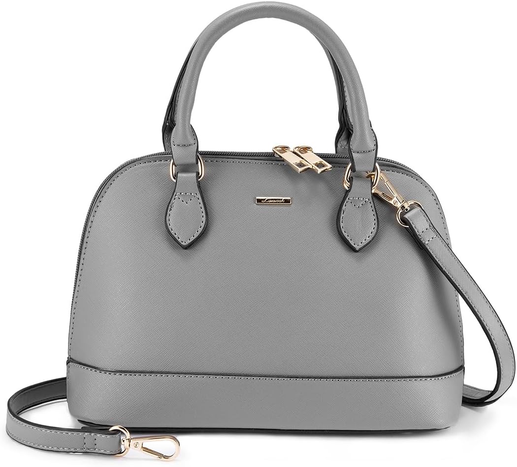 LOVEVOOK Purse for Women, Crossbody Dome Satchel Handbag with Double Zip