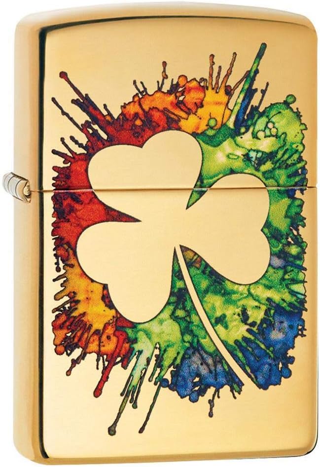 Zippo Clover Design Pocket Lighter, High Polish Chrome, One Size (ZO24699)