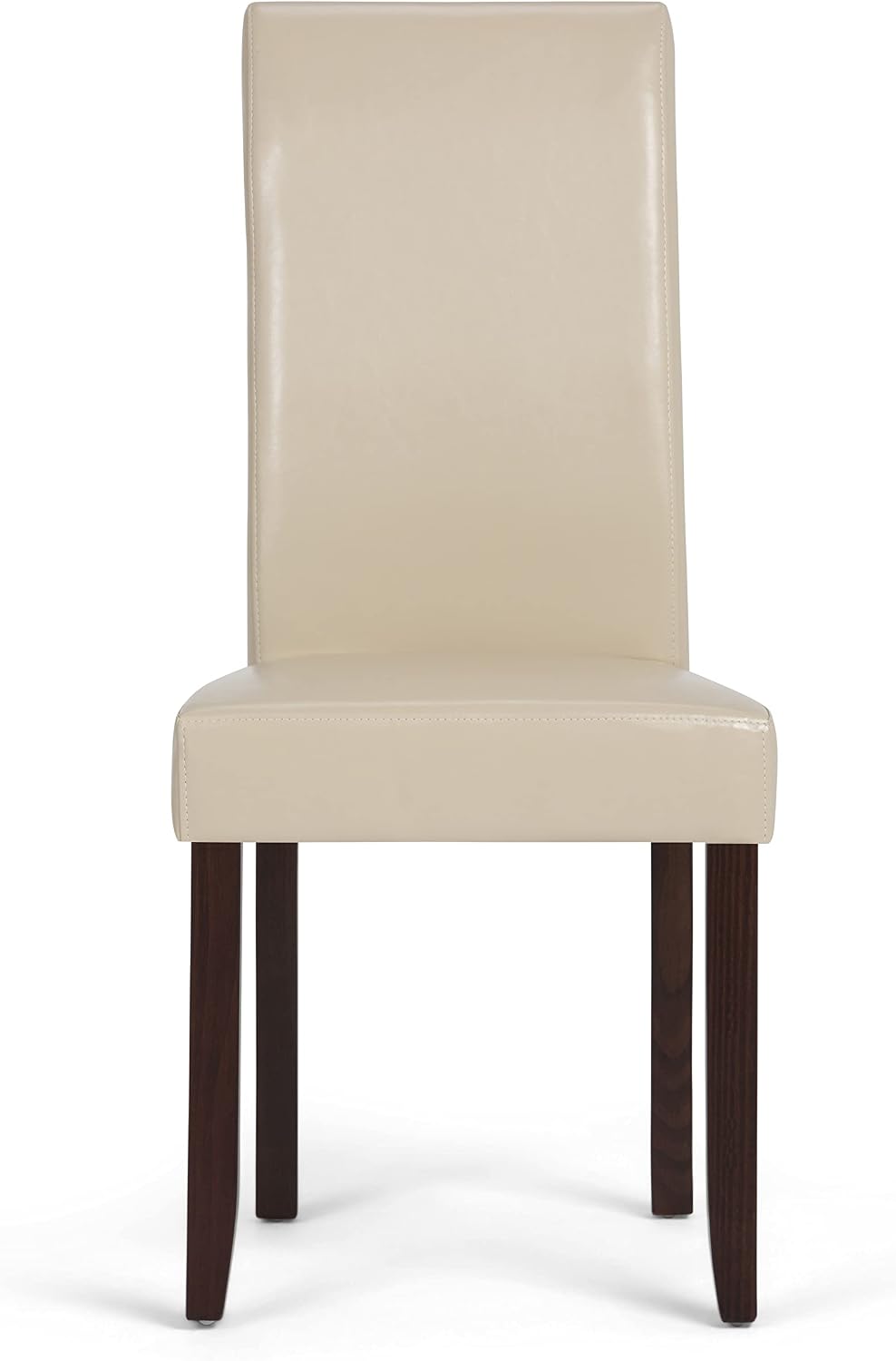 SIMPLIHOME Acadian Vegan Leather Parsons Dining Chairs in Cream (Set of 2)